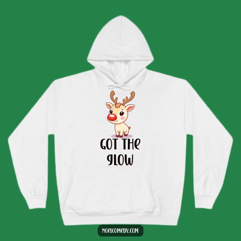 Cozy Funny Reindeer Nose Hoodie: Glowing Nose Gift, Perfect Holiday Comfort