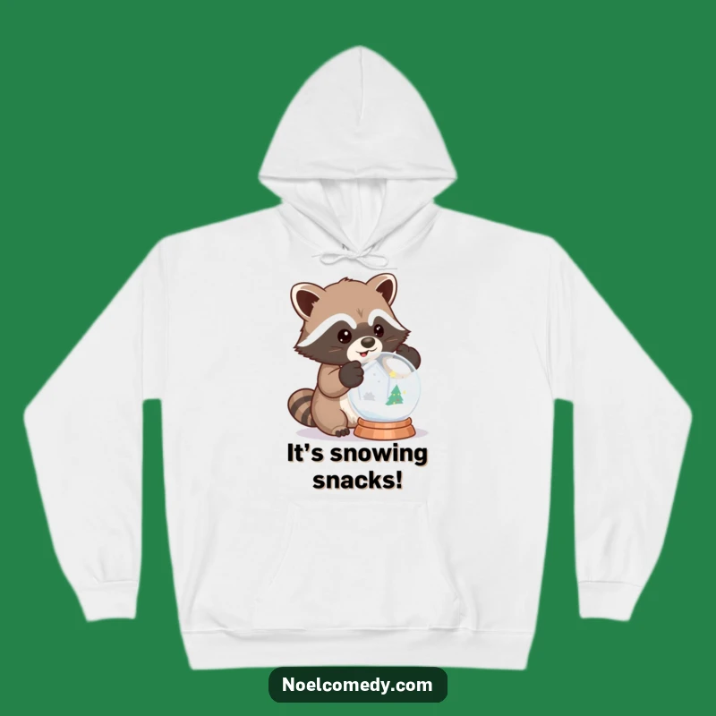 Cozy Funny Raccoon Snow Globe Hoodie - Warm & Whimsical Winter Wear