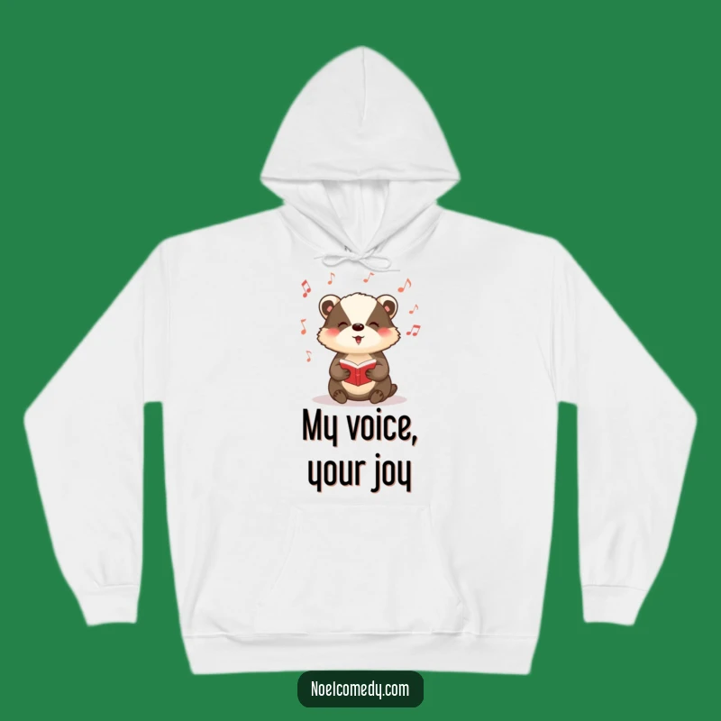 Funny Badger Carol Hoodie: Cozy Music Wear, Festive Badger Gift for Holidays