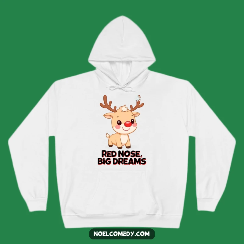 Funny Reindeer Hoodie: Cozy Red Nose, Warm & Humorous Holiday Gift for Winter Comfort