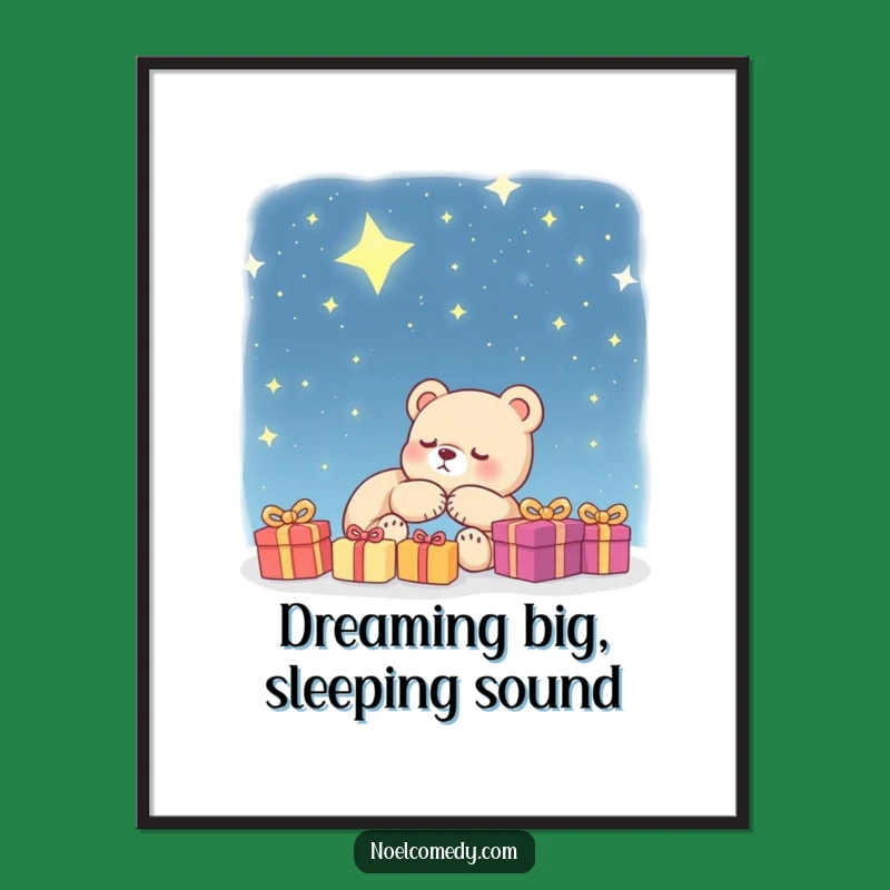 Funny Free Printable Bear Cub Art: Starry Dreams Downloadable Decor