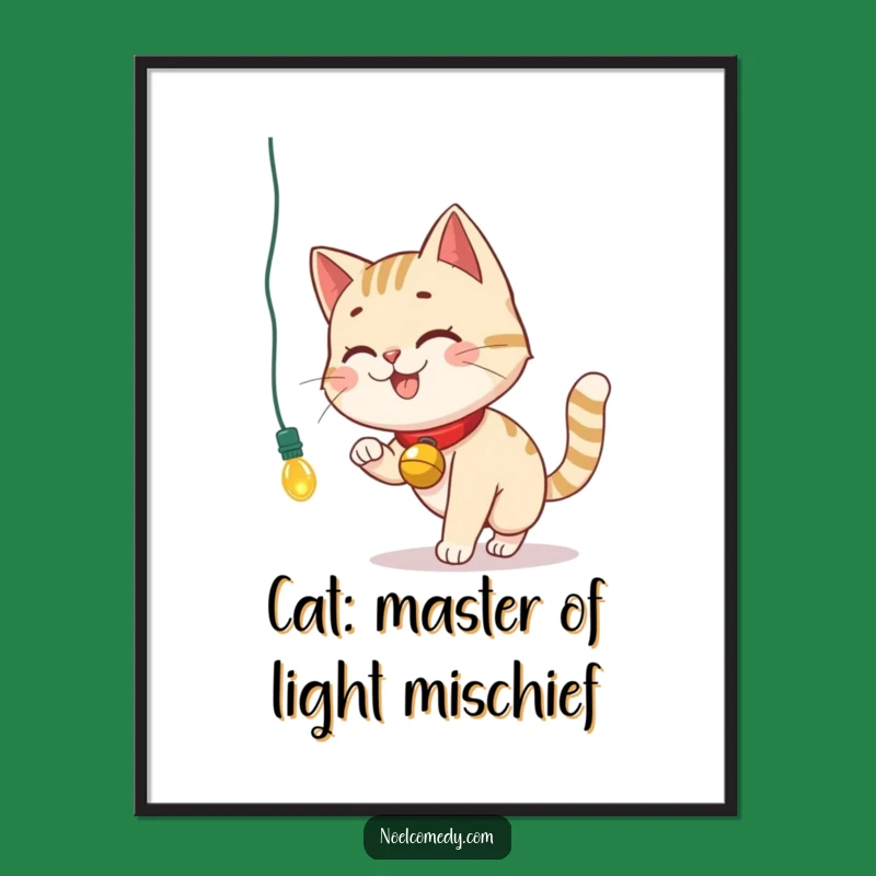 Funny Free Printable Wall Art: Cat Chasing Light, Whimsical Downloadable Decor For Cat Lovers