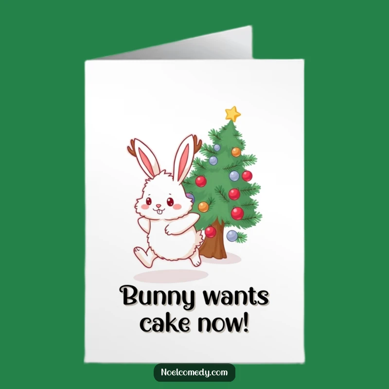 Free Printable Birthday Card: Fluffy Bunny With Antlers, Funny Downloadable Gift For Him or Her