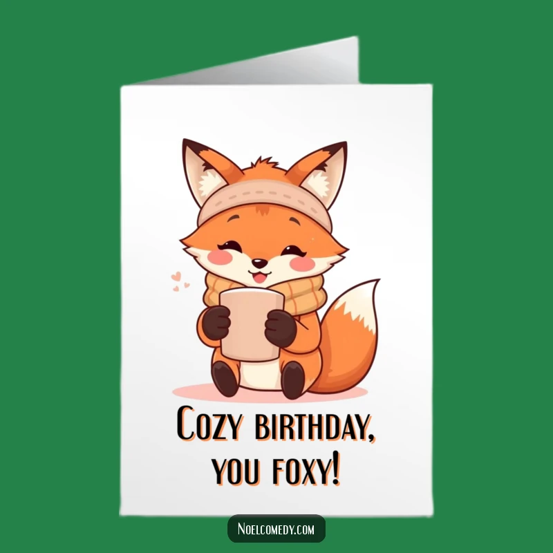 Free Printable Birthday Card: Cozy Fox's Warm Birthday Wishes!
