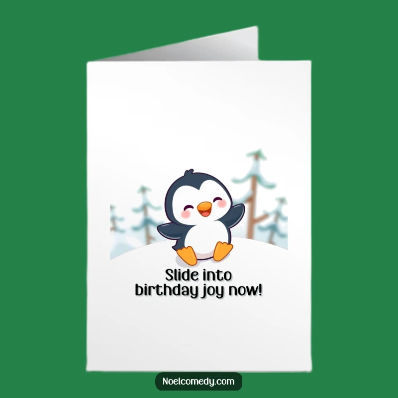 Free Printable Birthday Card: Giggling Penguin, Perfect DIY Downloadable Gift