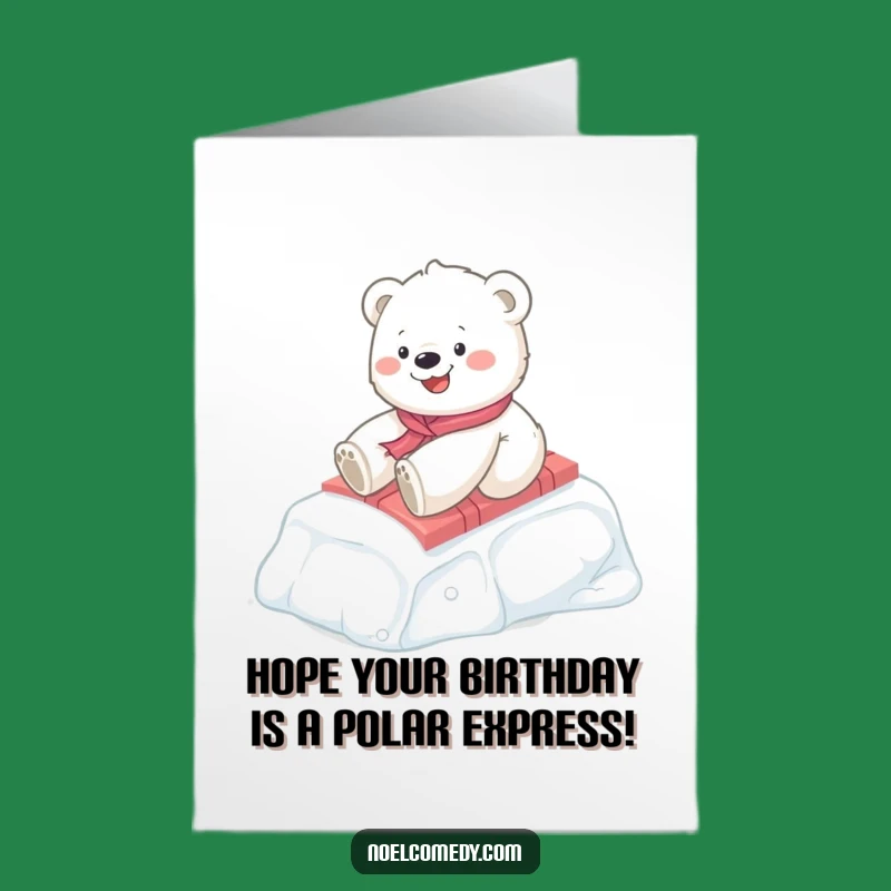 Free Printable Polar Bear Birthday Card - Funny Gift Slide Downloadable Greeting