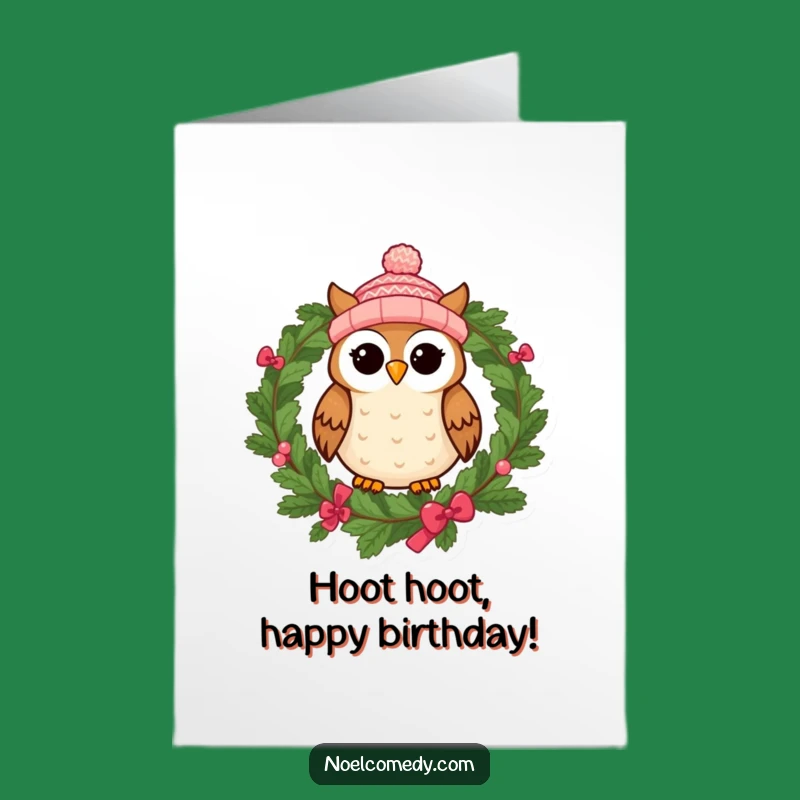 Funny Free Printable Birthday Card: Cheerful Owl in Cap, Instant Download, DIY Gift