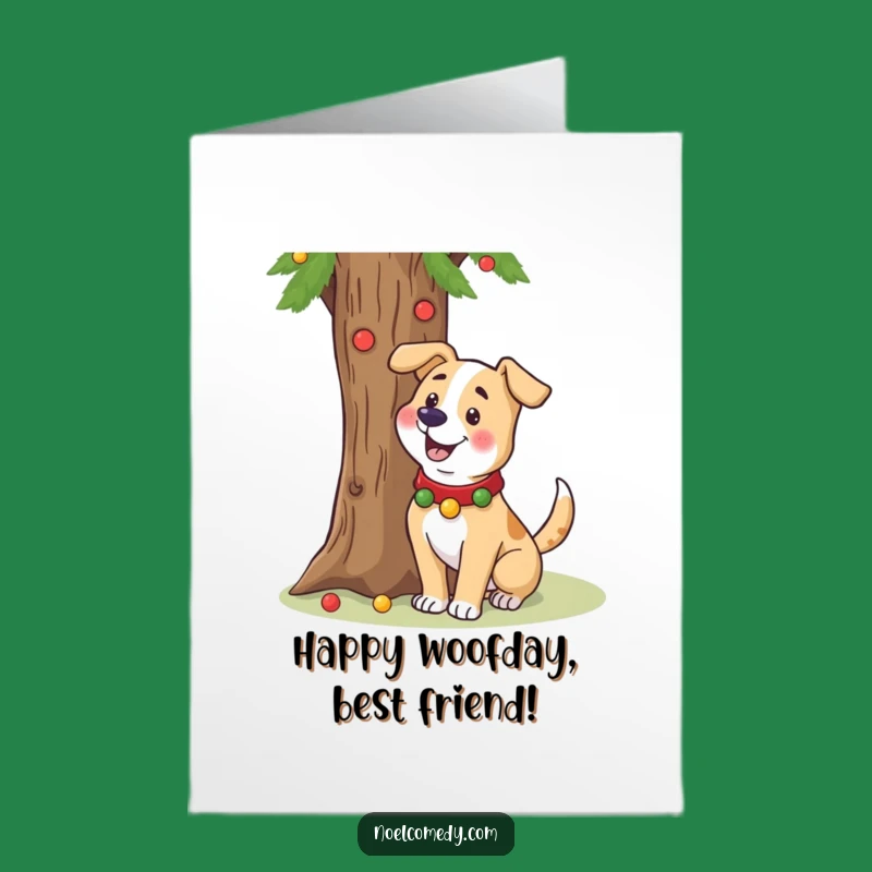 Free Printable Birthday Card: Festive Dog Tail Wag Funny Gift