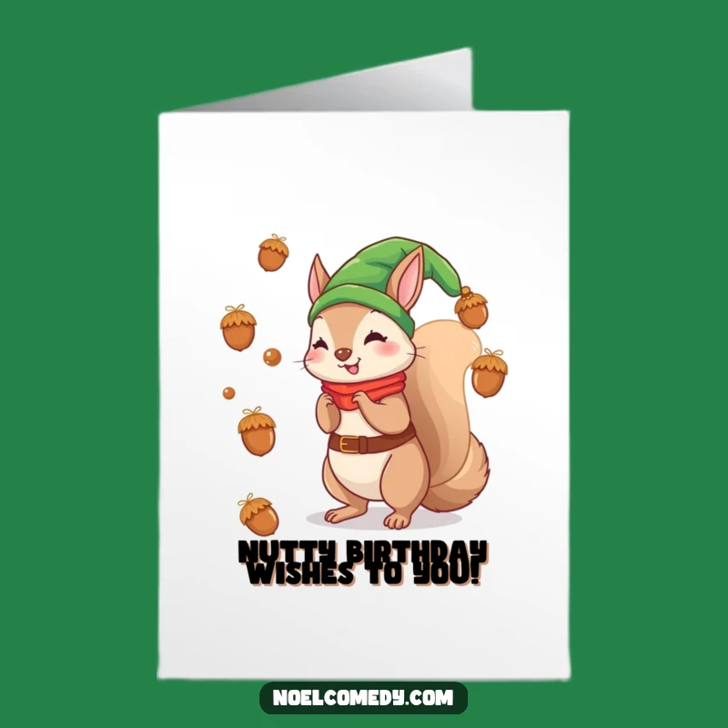 Free Printable Birthday Card: Elf Squirrel Funny Holiday Downloadable Gift