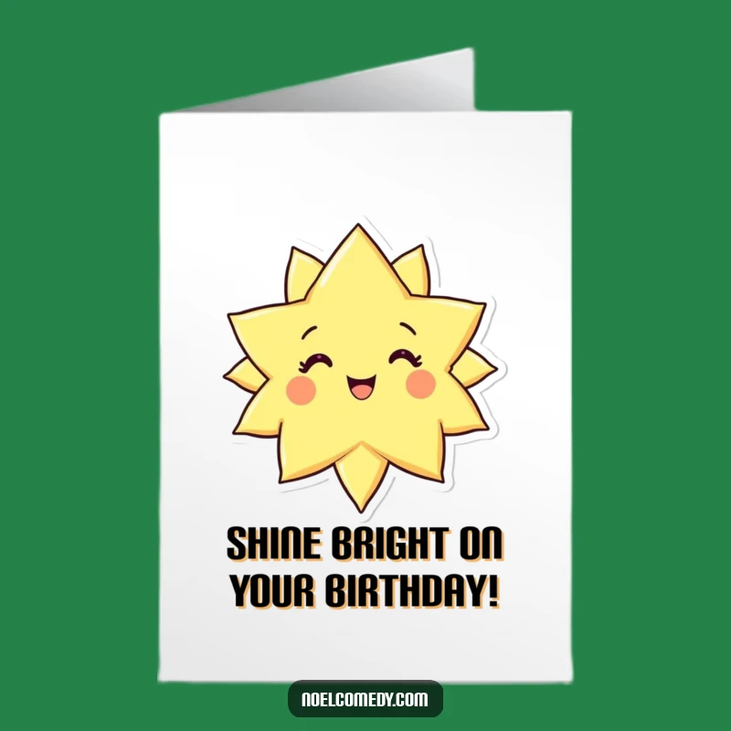 Free Printable Birthday Card: Radiant Star - Downloadable Cheerful Gift