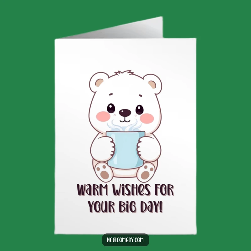 Free Printable Polar Bear Birthday Card: Funny Steaming Mug Downloadable Gift
