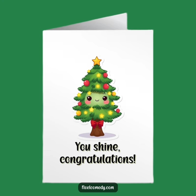 Free Printable Congrats Card: Festive Tree, Humorous Celebration Downloadable