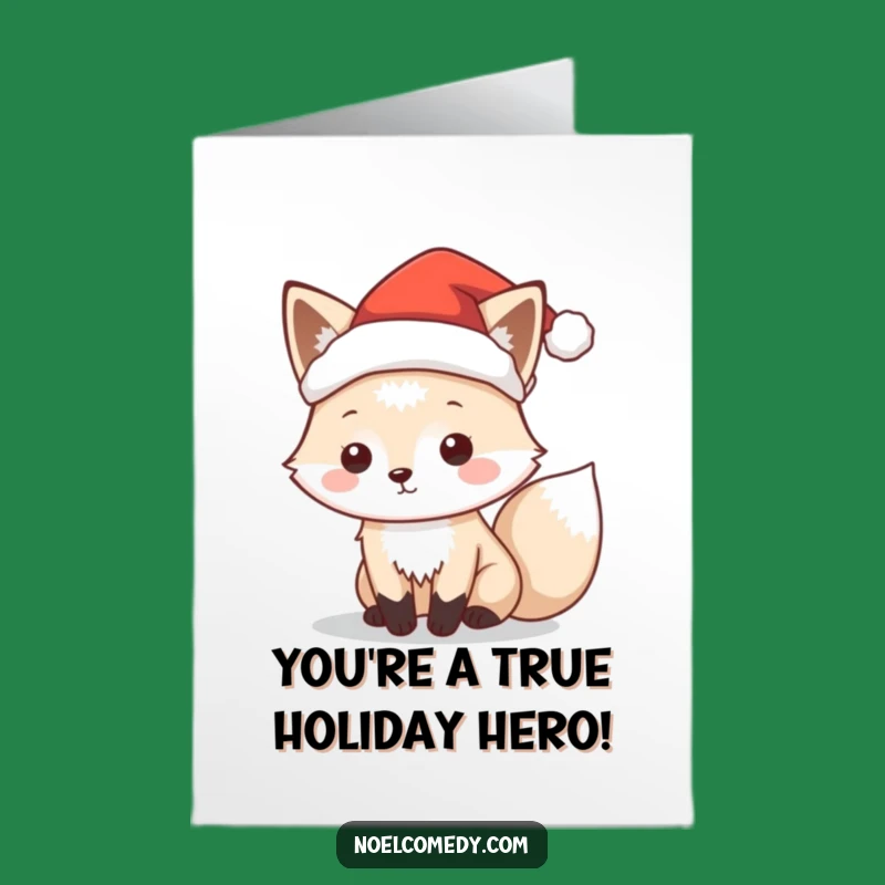 Free Printable Fox Congrats Card: Funny Santa Hat Downloadable