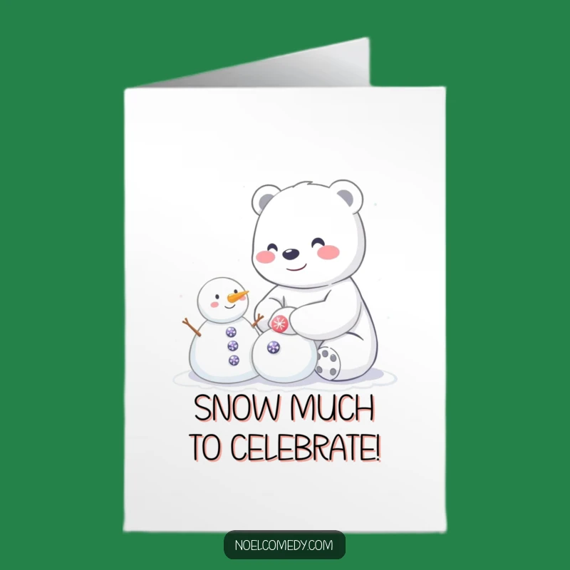Free Printable Congrats Card: Polar Bear's Snowy Success - Wintery Downloadable Art