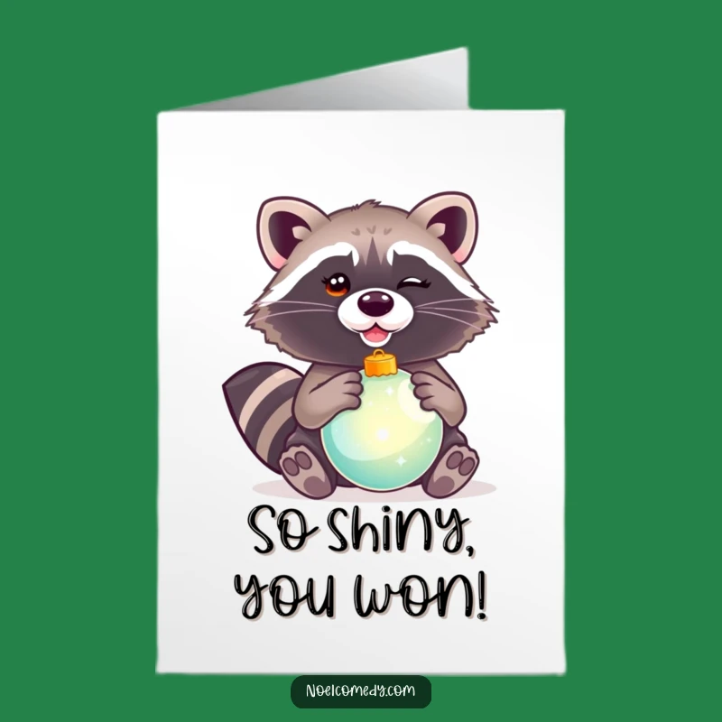 Free Printable Congrats Card: Raccoon Ornament - Funny Downloadable Celebration