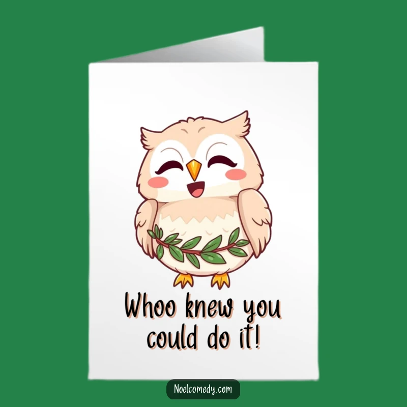 Free Printable Congrats Card: Owl's Celebratory Hoot - Wise Downloadable Art