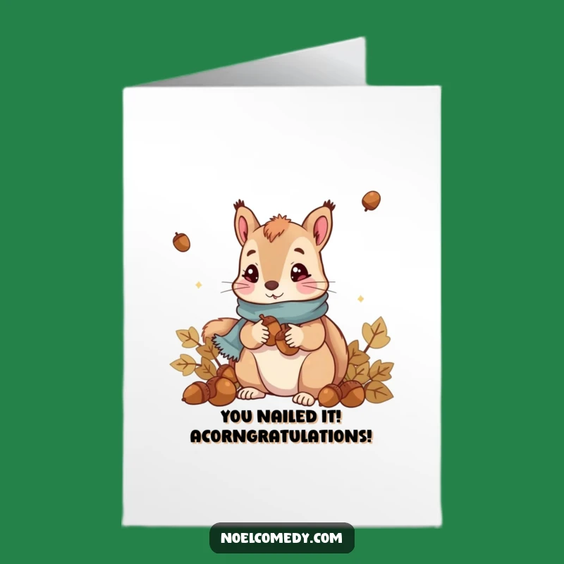 Free Printable Congrats Card: Funny Squirrel Acorn Collector Scarf Downloadable Gift