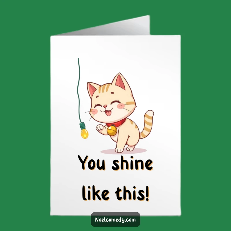 Free Printable Congratulations Card: Cat Chasing Light, Celebrate Success with a Funny Downloadable