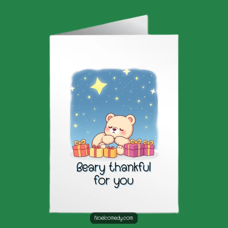 Free Printable Bear Cub Thank You Card: Starry Dreams Downloadable