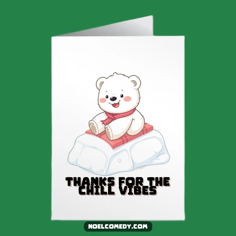 Free Printable Polar Bear Thank You Card - Funny Gift Slide Downloadable Note
