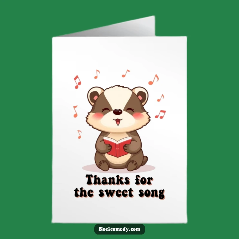 Free Printable Thank You Card: Badger Caroler Funny Downloadable