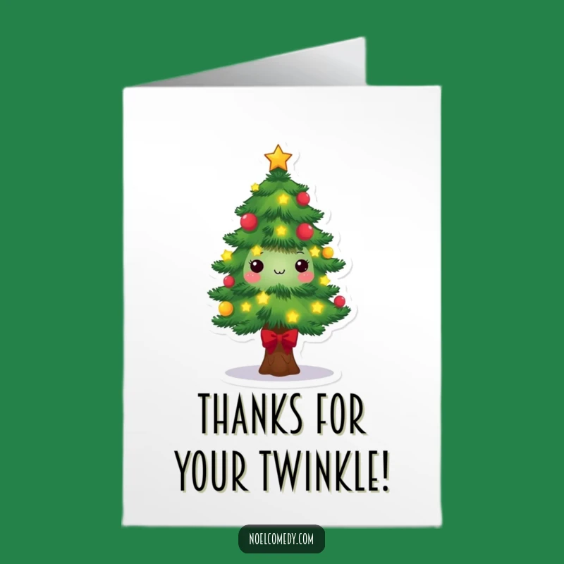 Free Printable Thank You Card: Festive Tree, Humorous Gratitude Downloadable