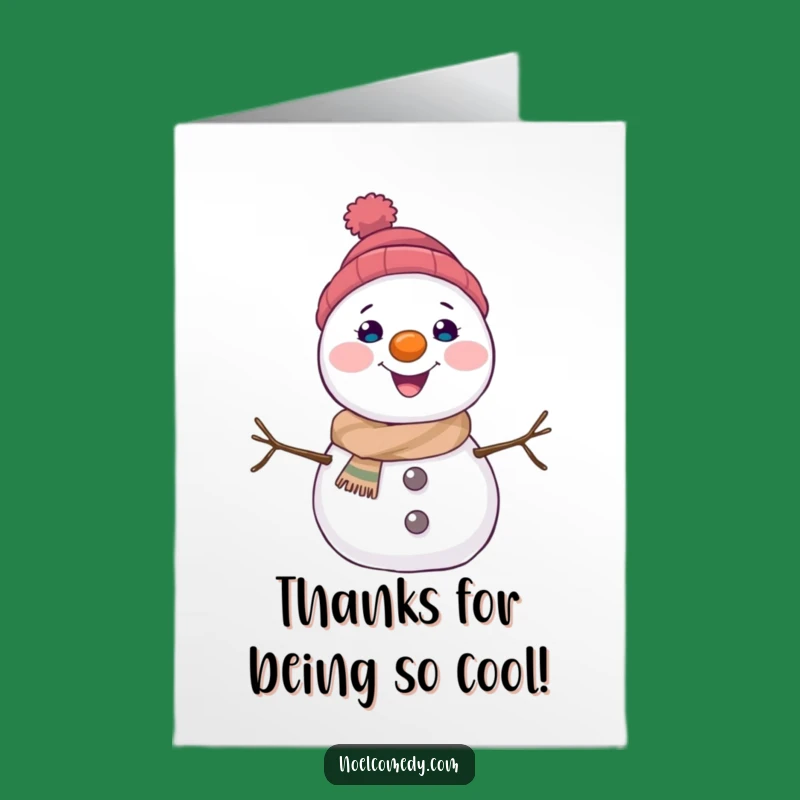 Free Printable Thank You Card: Joyful Snowman Sending Frosty Thanks!