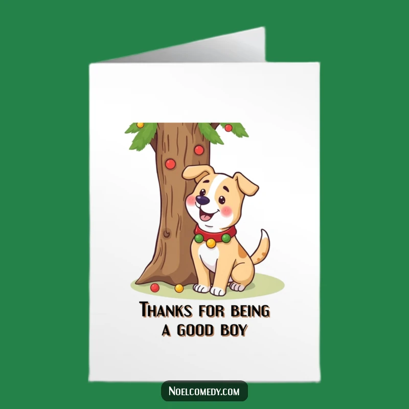 Free Printable Thank You Card: Festive Dog Tail Wag Funny Gift