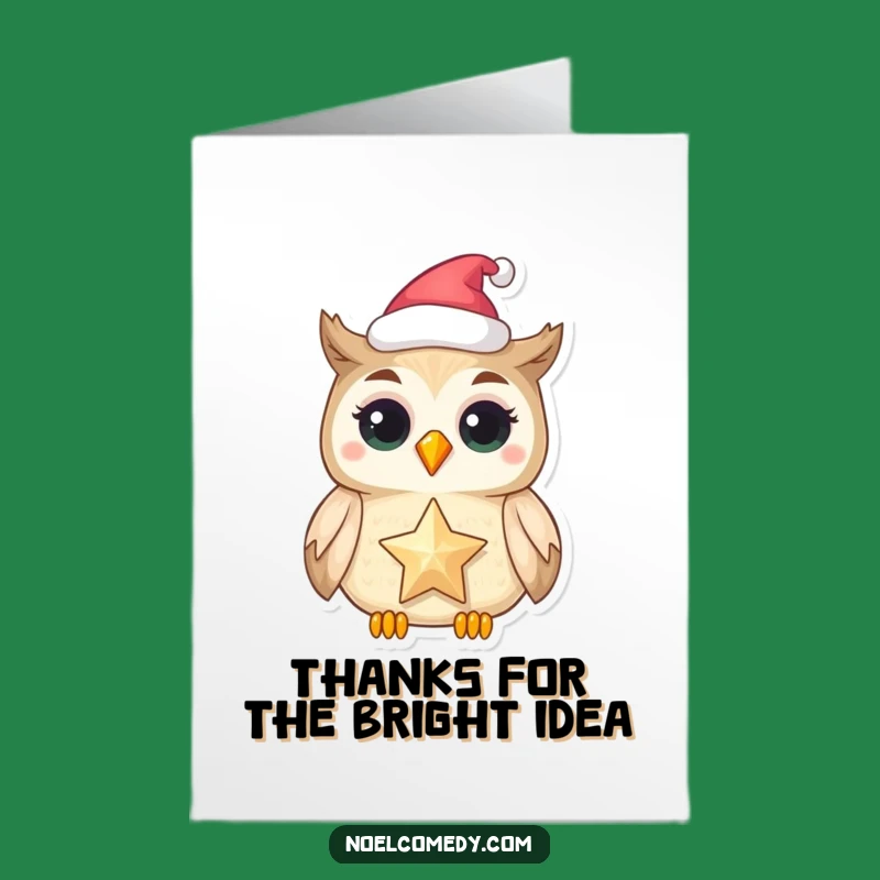 Free Printable Thank You Card: Festive Owl Star Funny Downloadable