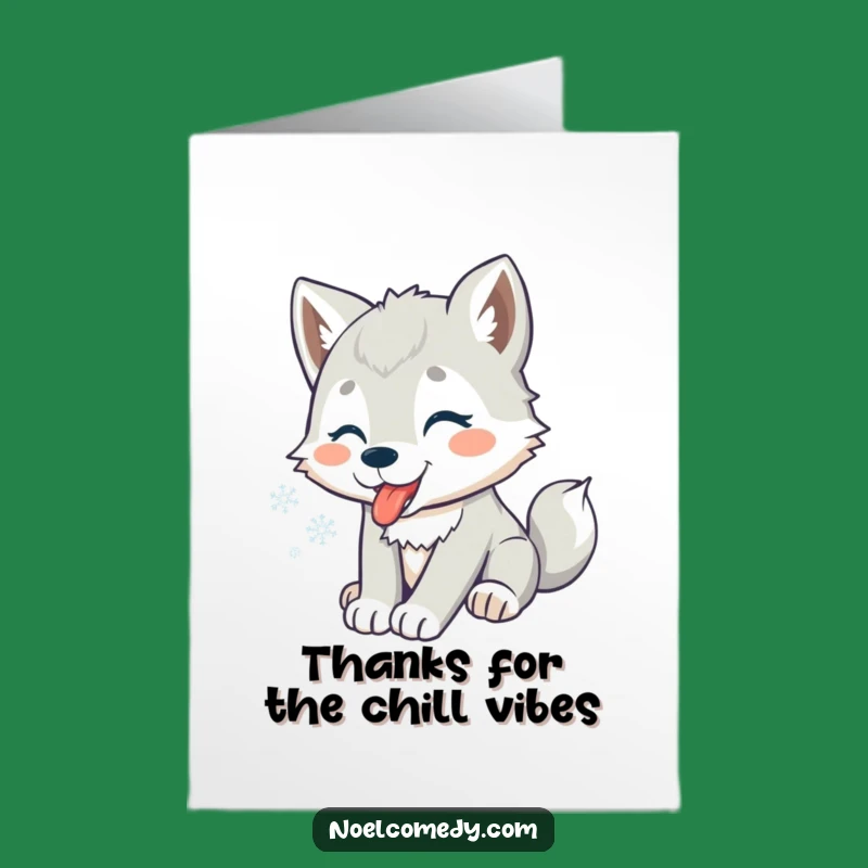 Free Printable Thank You Card: Wolf Pup Snowflakes - Funny Downloadable Gratitude