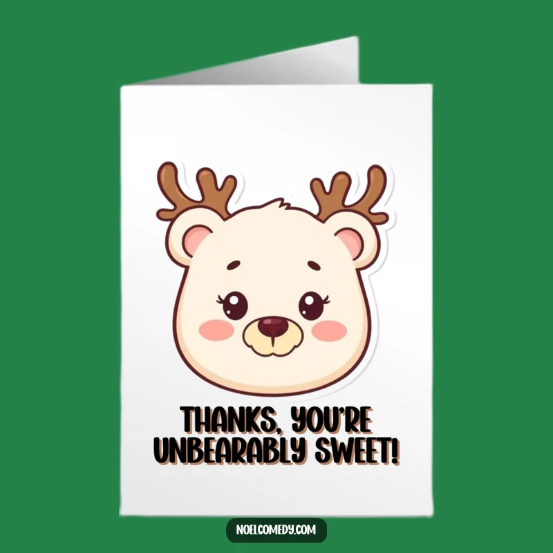 Free Printable Bear Thank You Card: Antlered Bear for Your Kindness!