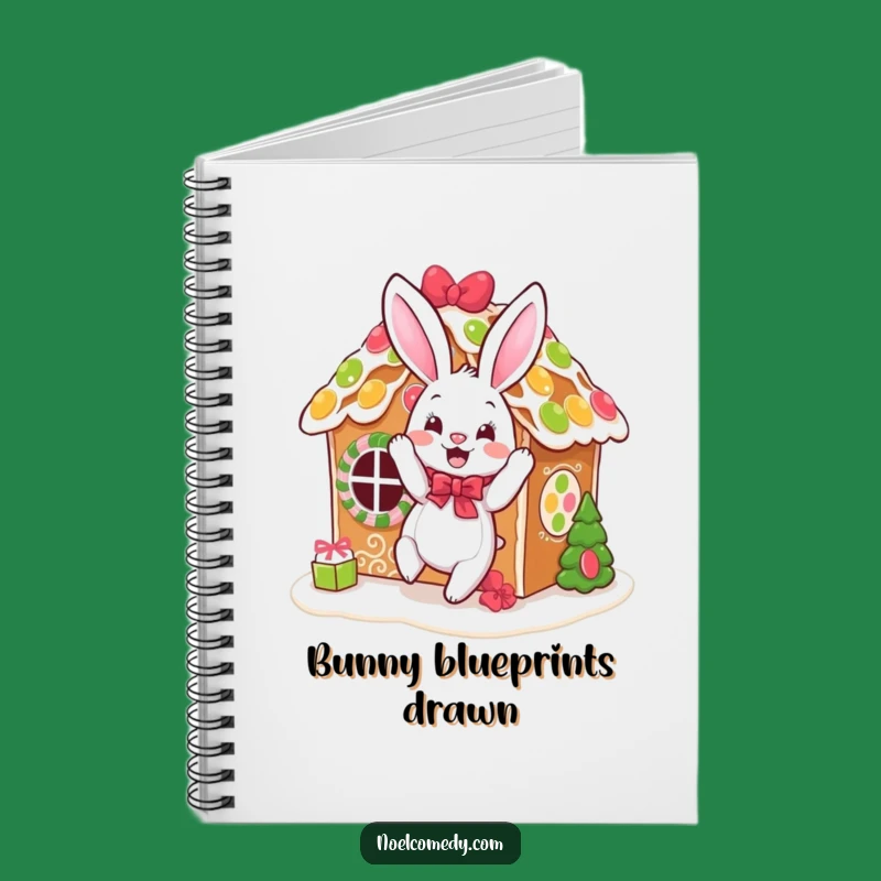 Funny Bouncing Bunny Gingerbread Notebook: Baker's Festive Journal for a Creative Gift