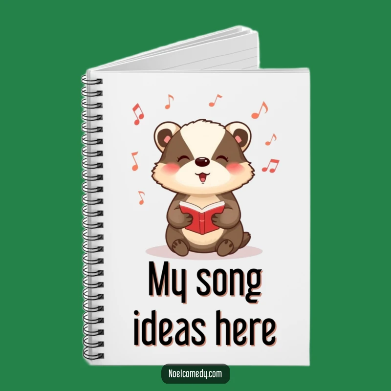 Funny Badger Carol Notebook: Musical Holiday Journal, Festive Badger Stationery Gift