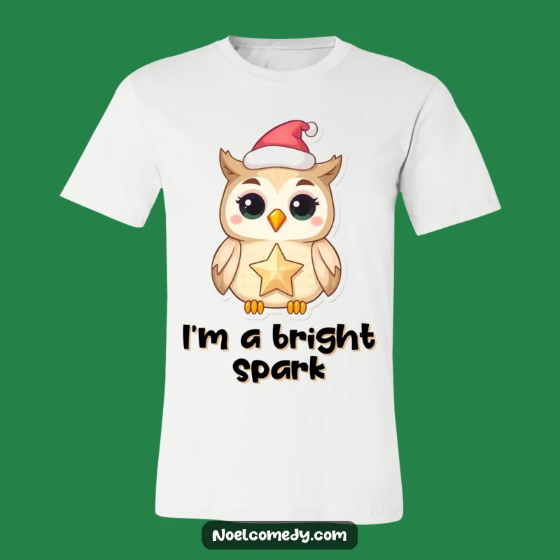 Funny Owl Star T-Shirt: Festive Hat Design, Whimsical Holiday Gift Apparel