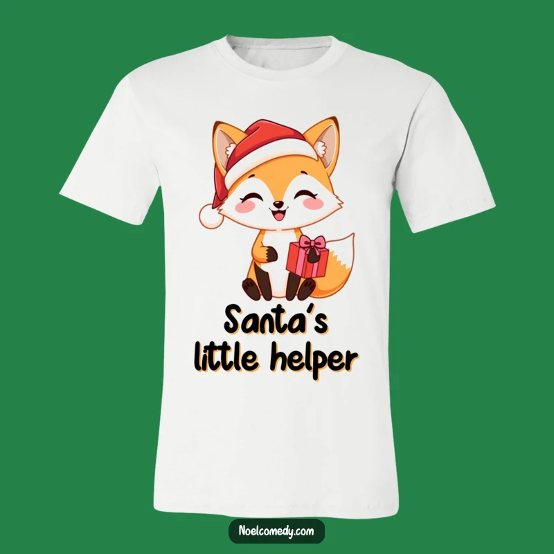 Funny Santa Fox Present T-Shirt: Wear Your Holiday Merriment