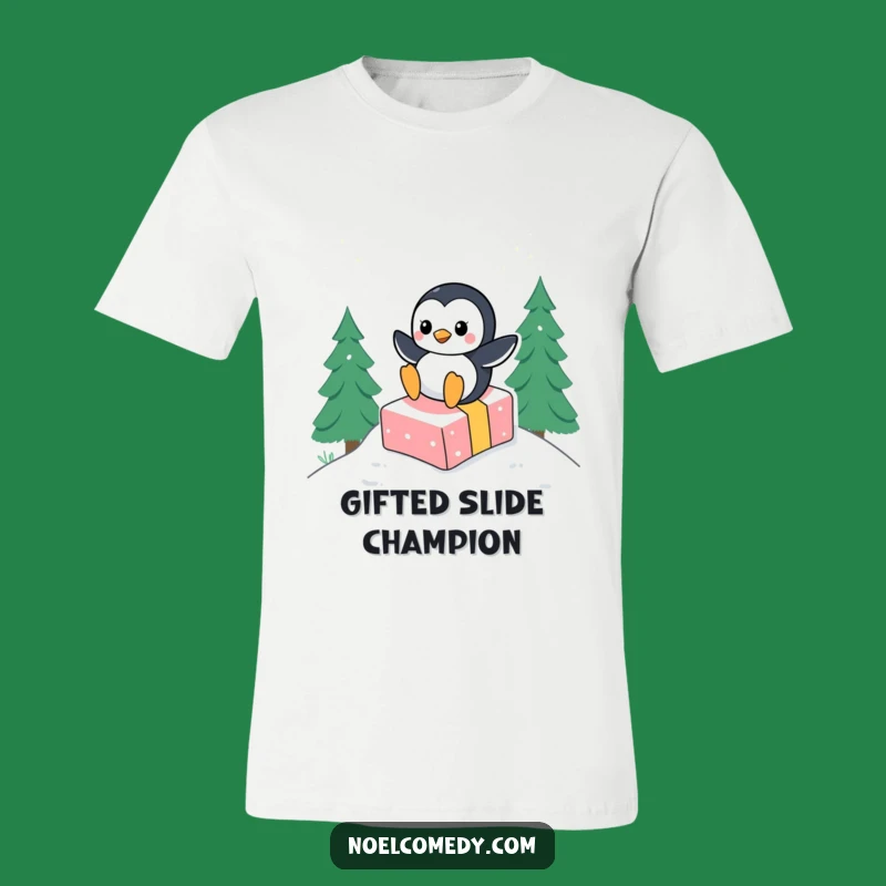 Funny Penguin Gift Slide Tee: The Perfect Playful and Hilarious Winter Gift