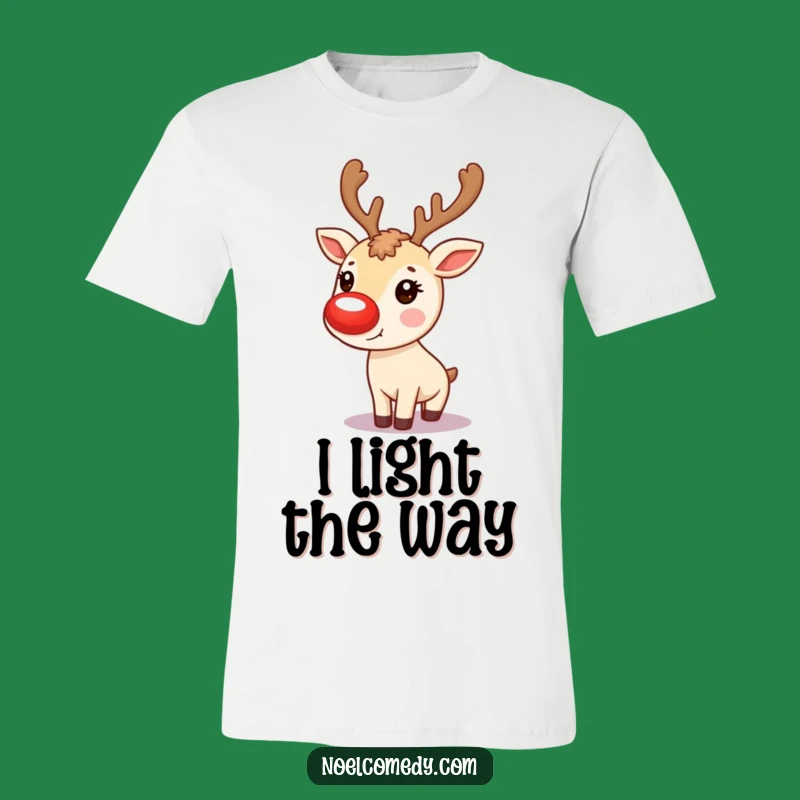 Funny Reindeer Nose T-Shirt: Glowing Red Nose Gift, Perfect Festive Apparel
