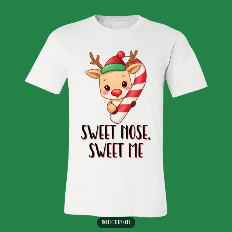 Funny Reindeer Candy Cane T-Shirt: Festive Holiday Fun, Great Funny Christmas Gift
