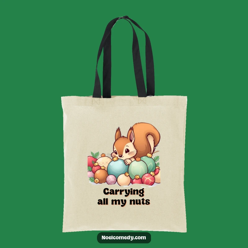 Funny Squirrel Ornament Tote Bag - Chic and Hilarious Holiday Shopping Gift