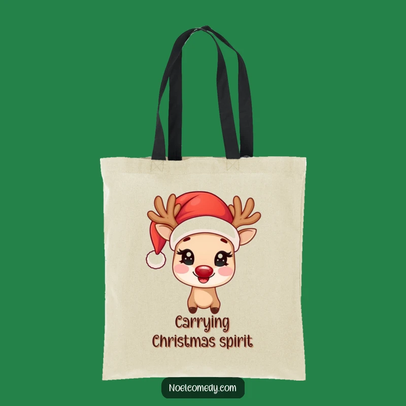 Funny Joyful Reindeer Tote Bag: Carry Your Christmas Spirit, Practical Funny Gift