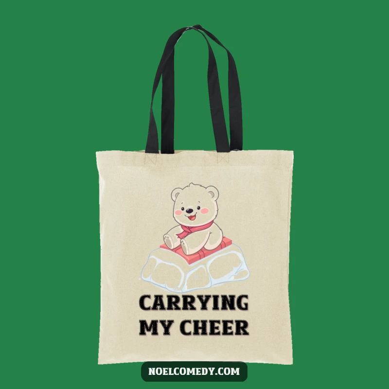 Funny Polar Bear Cub Tote Bag: Carry Winter Smiles, Your Perfect Funny Gift