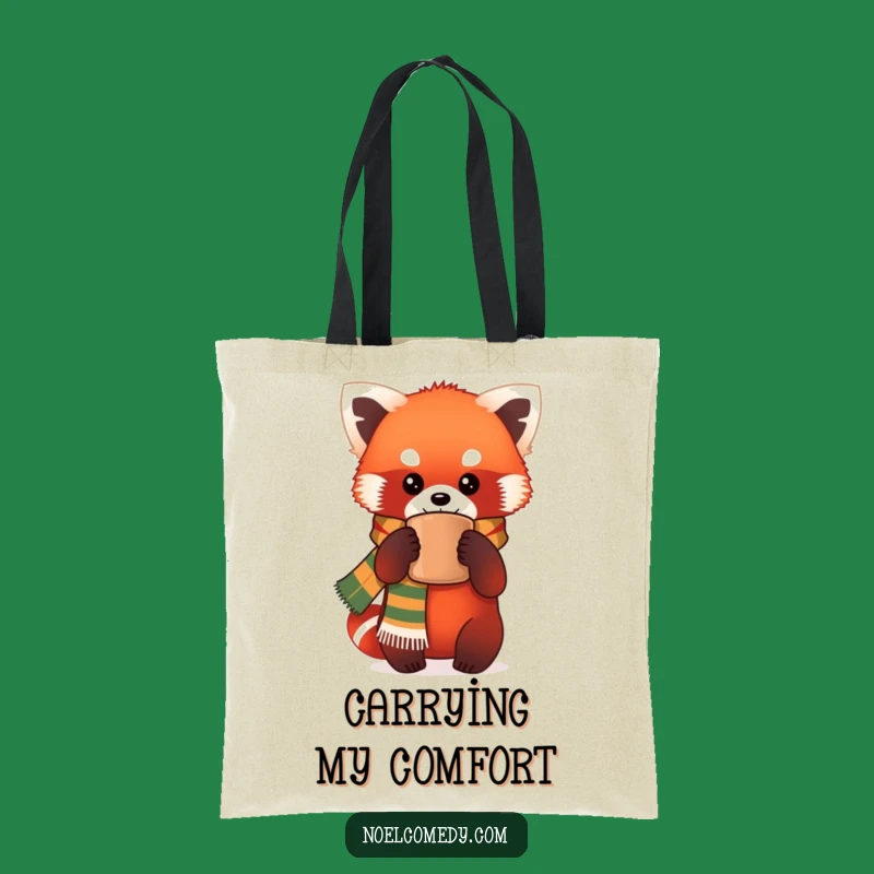 Funny Red Panda Tote: Festive Scarf Bag for a Hilarious Shopping Gift