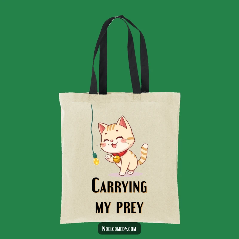 Funny Cat Christmas Tote Bag: Smiling Chase Carryall