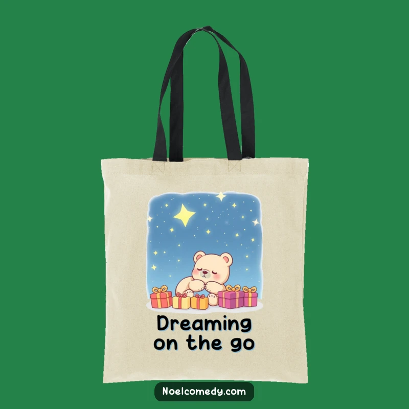 Funny Bear Cub Dream Tote Bag: Starry Night Present Carrier Gift
