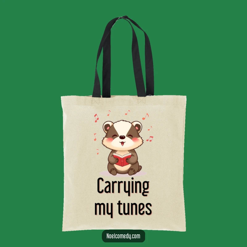 Funny Badger Carol Tote Bag: Musical Holiday Carrier, Chic and Funny Gift