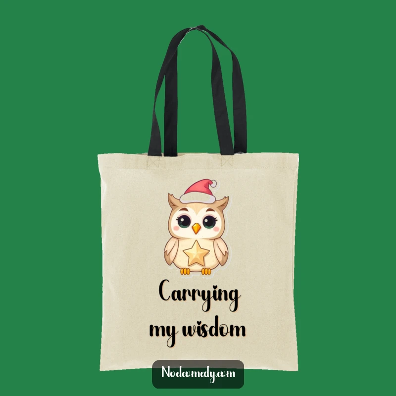 Funny Owl Star Tote Bag: Festive Accessory, Magical Owl Gift for Shopping