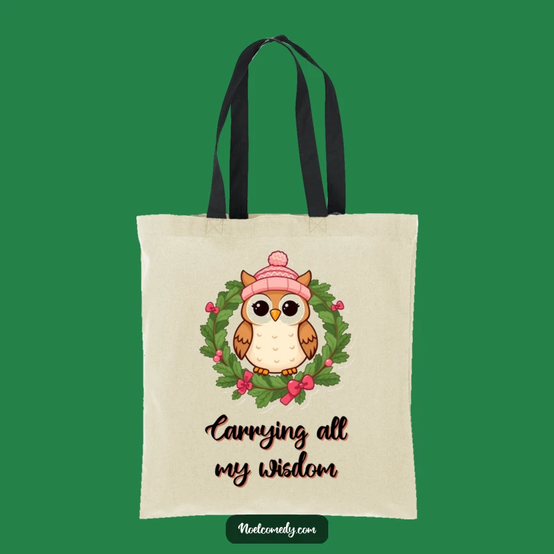 Funny Owl Wreath Tote Bag - Stylish & Hilarious Gift