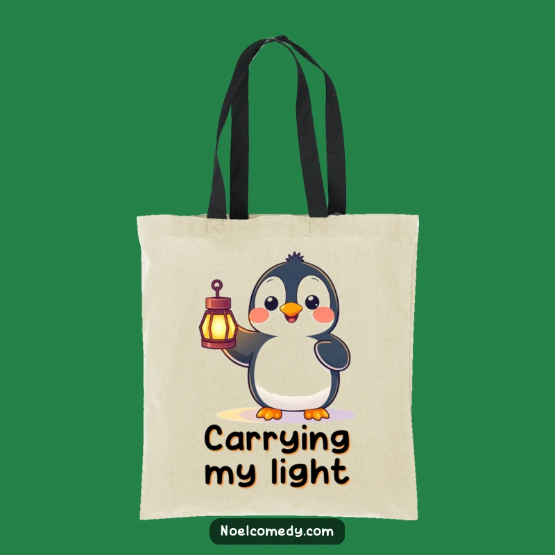 Funny Penguin Lantern Surprise Tote Bag: Carry Your Joyful Discovery