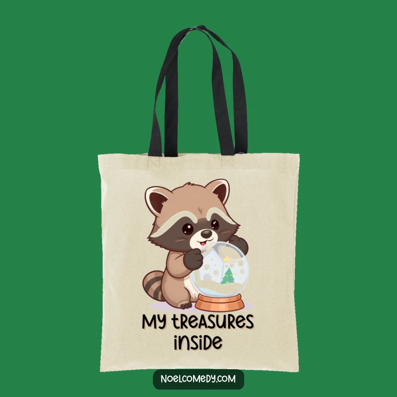 Funny Raccoon Snow Globe Tote Bag - Carry Your Winter Magic